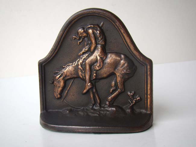 "The Last Trail" Antique Bookends made by the Connecticut Foundry in 1928